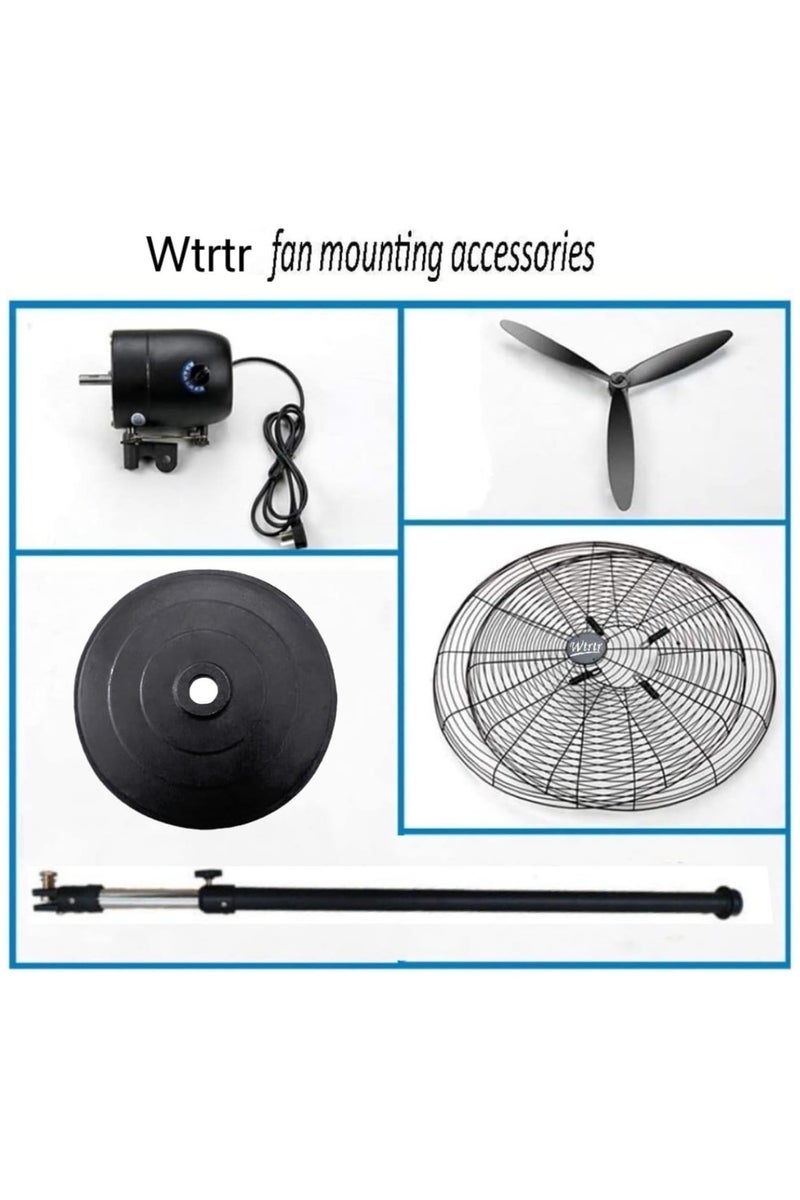 Wtrtr 30 inch Pedestal Fan,djustable Height Industrial Fan, Stand Fan, High Velocity Metal Stand Fan, Heavy duty Industrial Use, for Warehouse, Restaurant & Factory.F75-A (30") - Image 5