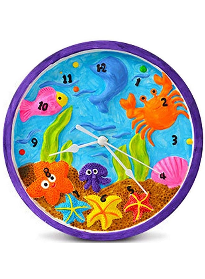 Webby Colorful DIY Paint Your Working Clock with Sea World Theme - Image 1