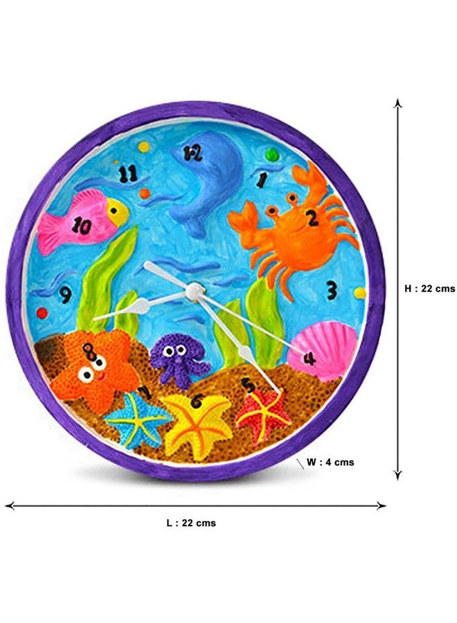 Webby Colorful DIY Paint Your Working Clock with Sea World Theme - Image 5
