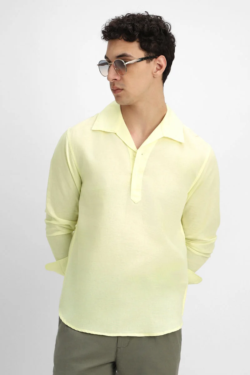 SNITCH Linen Blend Popover Shirt