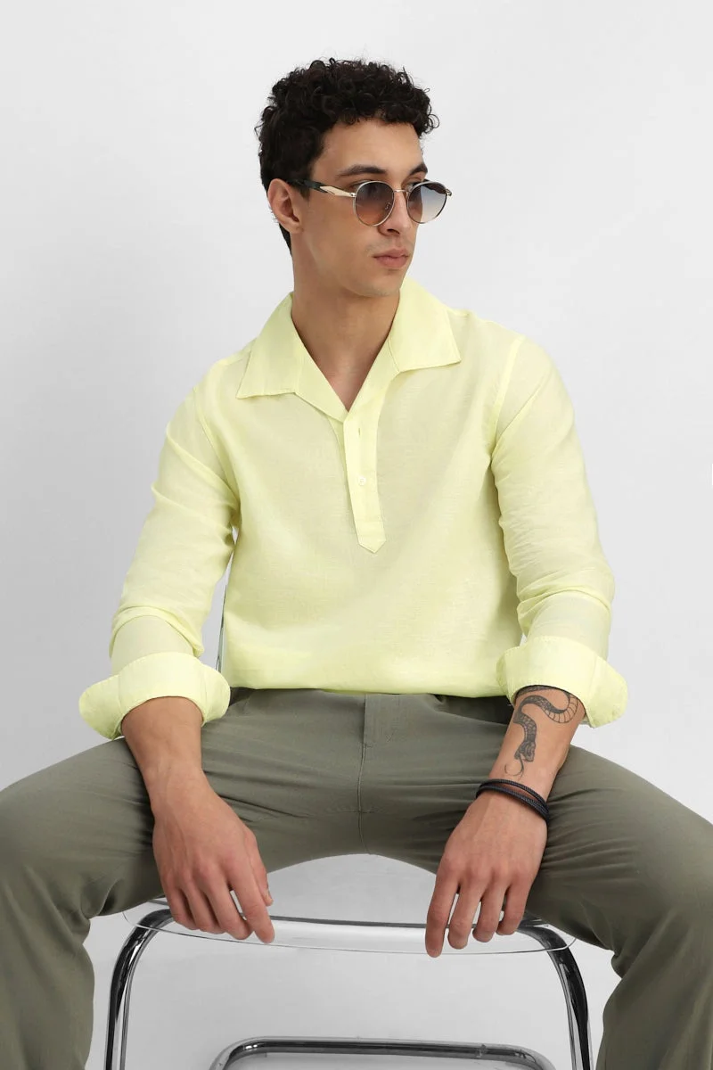 SNITCH Linen Blend Popover Shirt