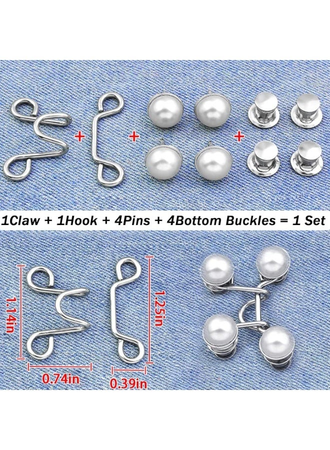 شابية قطعتان من أزرار الجينز القابلة للتعديل لتضييق الخصر، وموسع مشبك الخصر القابل للتعديل للجينز، ومشابك تضييق الخصر للجينز الفضفاض والسراويل والتنانير (لا يتطلب خياطة) - Image 4