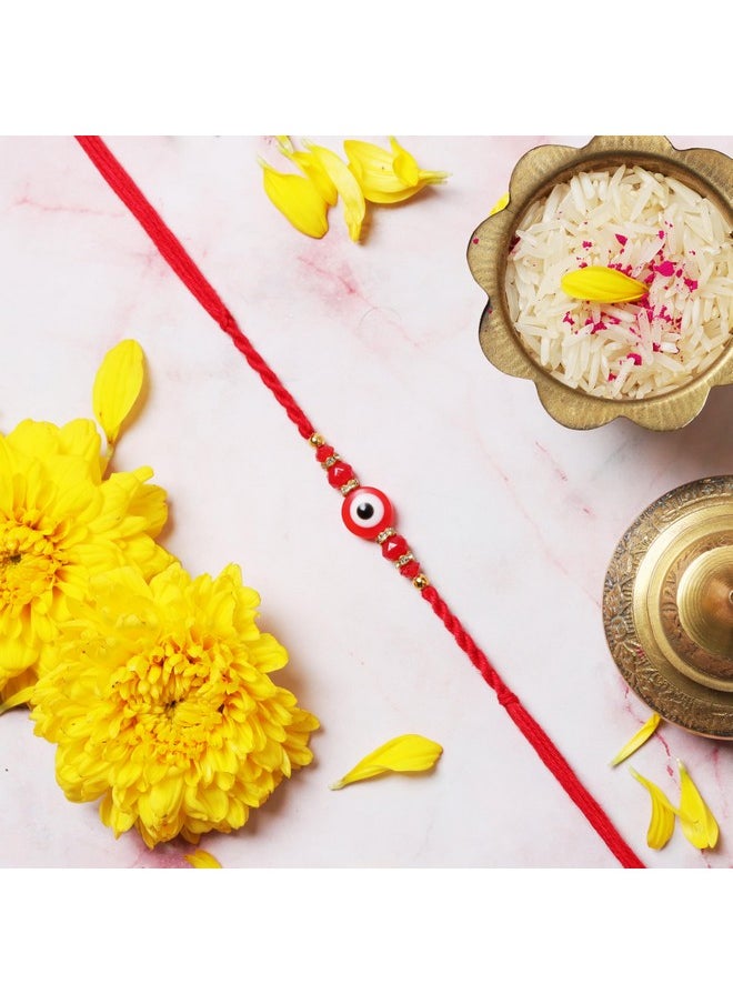 CHERKRAFT - Evil Eye Lumba Rakhi Set For Brother/Bhaiya Bhabhi Rakshabandhan Rakhi Thread - 04 - Image 1