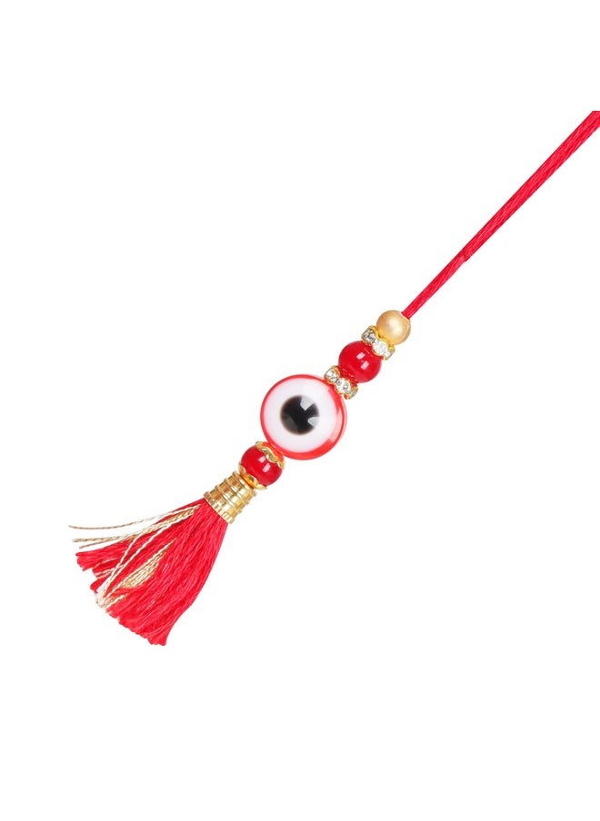 CHERKRAFT - Evil Eye Lumba Rakhi Set For Brother/Bhaiya Bhabhi Rakshabandhan Rakhi Thread - 04 - Image 1