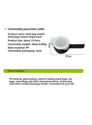 Food seal clamp set with pouring spout, Durable Plastic Clips for Food Storage, Bag Clips with Pour Spout, Seal and Pour Bag Clip for Food (Round) - pzsku/Z4ACEBF2672BEF27A0611Z/45/_/1734325294/2cd48420-b1cb-47fc-b06b-9b0854fc7c1b