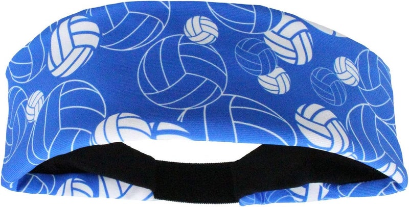 MadSportsStuff Crazy Volleyball Headband with Volleyball Logos - Image 1