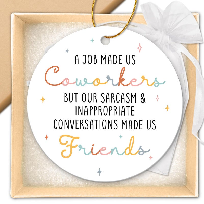 ZAGKOO Coworker Gifts for Women - Coworker Christmas Ornaments - Small Gifts for Coworkers - Work Besties Gifts for Women - White Elephant Funny Secret Santa Gifts Ideas for Coworkers - Christmas 2024 - Image 1