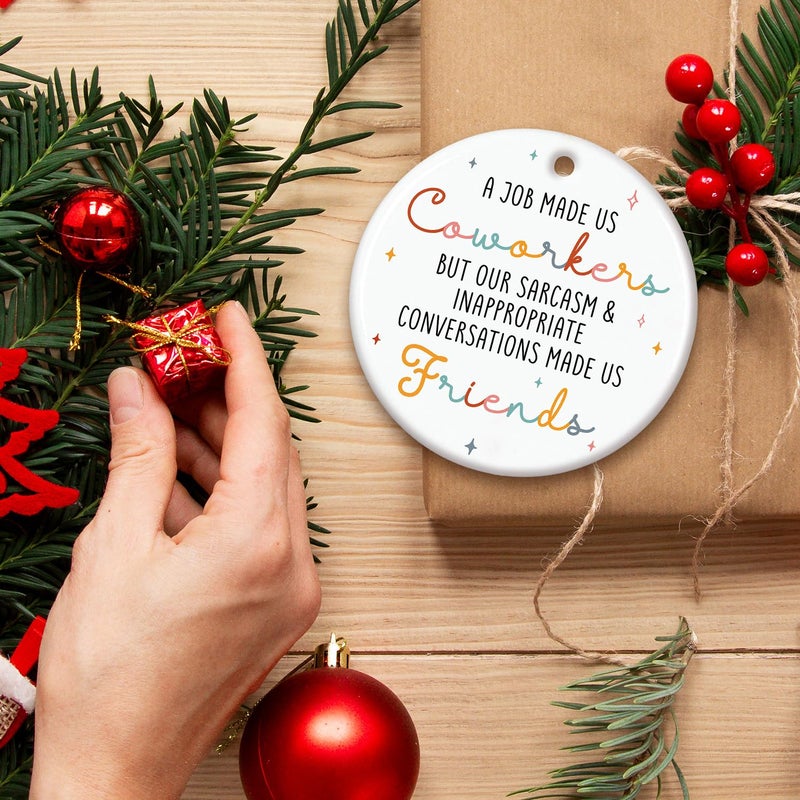 ZAGKOO Coworker Gifts for Women - Coworker Christmas Ornaments - Small Gifts for Coworkers - Work Besties Gifts for Women - White Elephant Funny Secret Santa Gifts Ideas for Coworkers - Christmas 2024 - Image 5