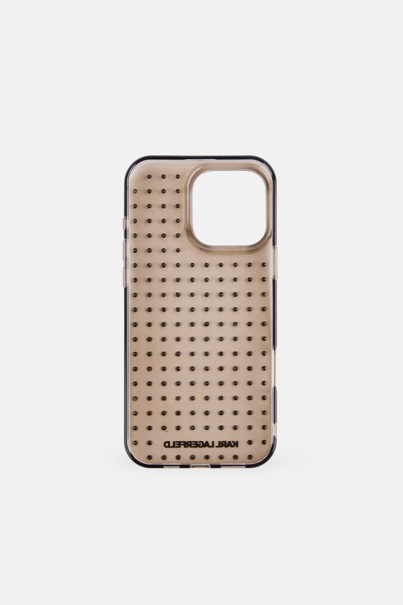 Karl Lagerfeld iPhone 16 Pro Max Allover Stud Phone Case, Brown  - Image 2