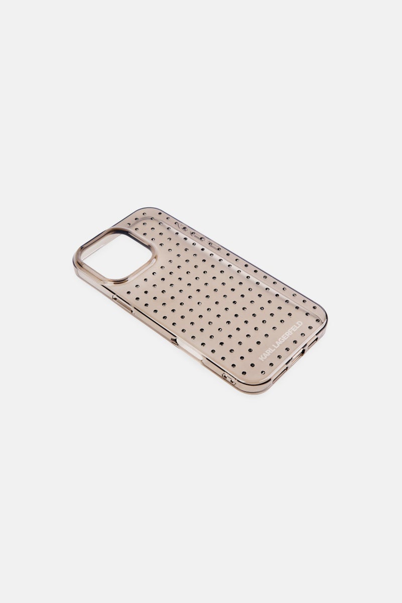 Karl Lagerfeld iPhone 16 Pro Max Allover Stud Phone Case, Brown  - Image 3