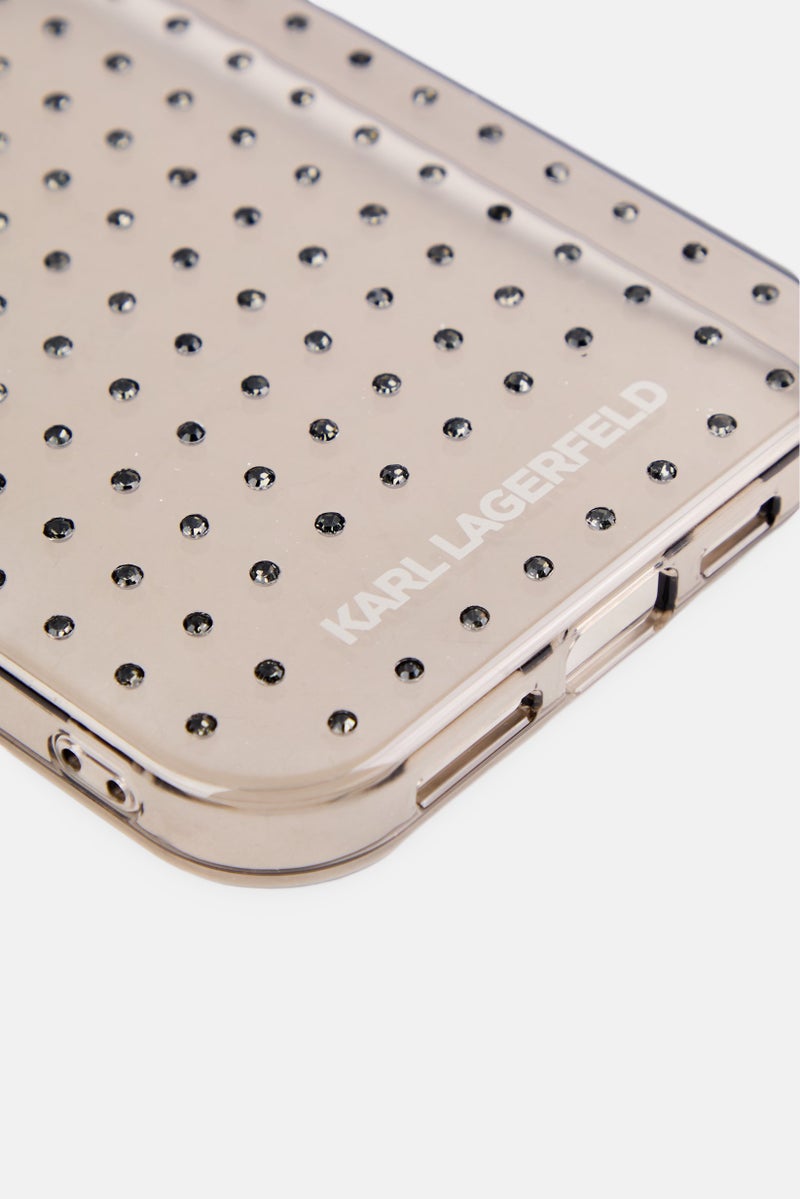 Karl Lagerfeld iPhone 16 Pro Max Allover Stud Phone Case, Brown  - Image 4