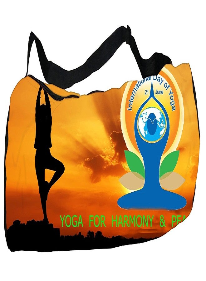 Active Elements Latest Poly Canvas Yoga Mat Bag/Cover. Easy Fit up to 4 mm Thick Yoga Mat. Print Design : Yoga for Harmony and Peace - Image 3