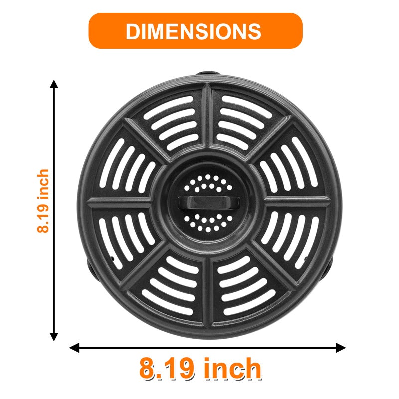 GWY Air fryer Replacement Tray for Ninja Air Fryer AF101 4 QT AF161 Max XL AF150 XL 5.5 Quart, 8.2'' Round Food Grade Air Fryer Grill Pan Plate Crisper Plate Accessories Rack Parts,Dishwasher Safe - Image 3