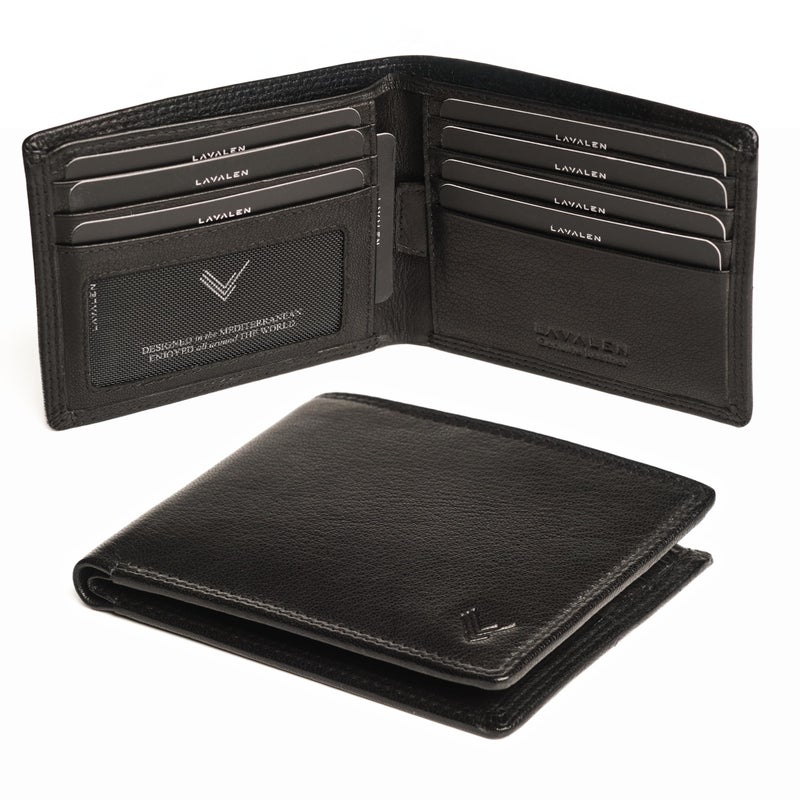 Lavalen Slim Leather Wallet for Men - Mens Wallet Bifold - Holds Bills, Credit Cards - Carteras para Hombres Piel - Billeteras de Hombres Cuero Original - Front Pocket - Full Grain RFID Blocking - Image 1