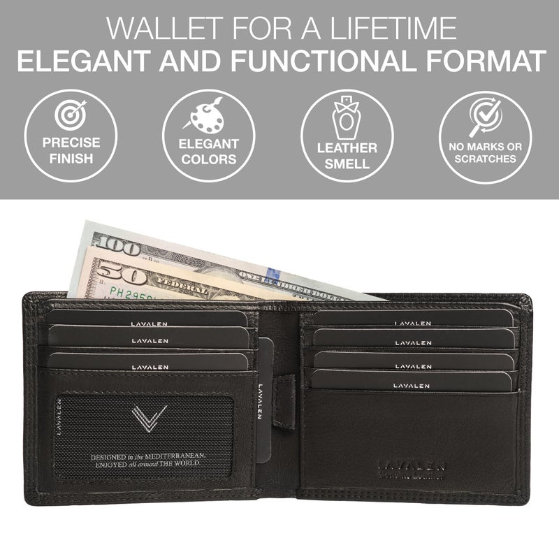 Lavalen Slim Leather Wallet for Men - Mens Wallet Bifold - Holds Bills, Credit Cards - Carteras para Hombres Piel - Billeteras de Hombres Cuero Original - Front Pocket - Full Grain RFID Blocking - Image 4