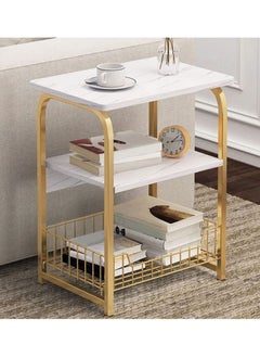 DubaiGallery Coffee table sofa side table storage cabinet marble table side cabinet bedside table display table storage table movable table  - Image 2
