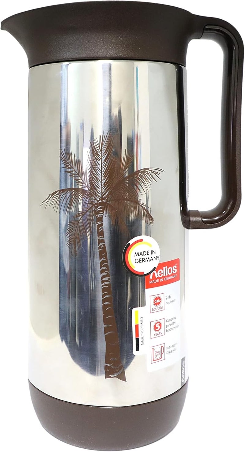 Helios 1.0 L Stainless Steel Vacuum Flask with Palm Design
