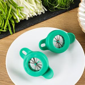 HENWAFX Kitchen green onion shredder,Green Onion cutter ，12 Blade Design，green onion slicer tool（2Pcs) - Image 4