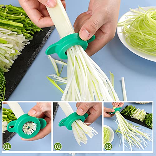 HENWAFX Kitchen green onion shredder,Green Onion cutter ，12 Blade Design，green onion slicer tool（2Pcs) - Image 3