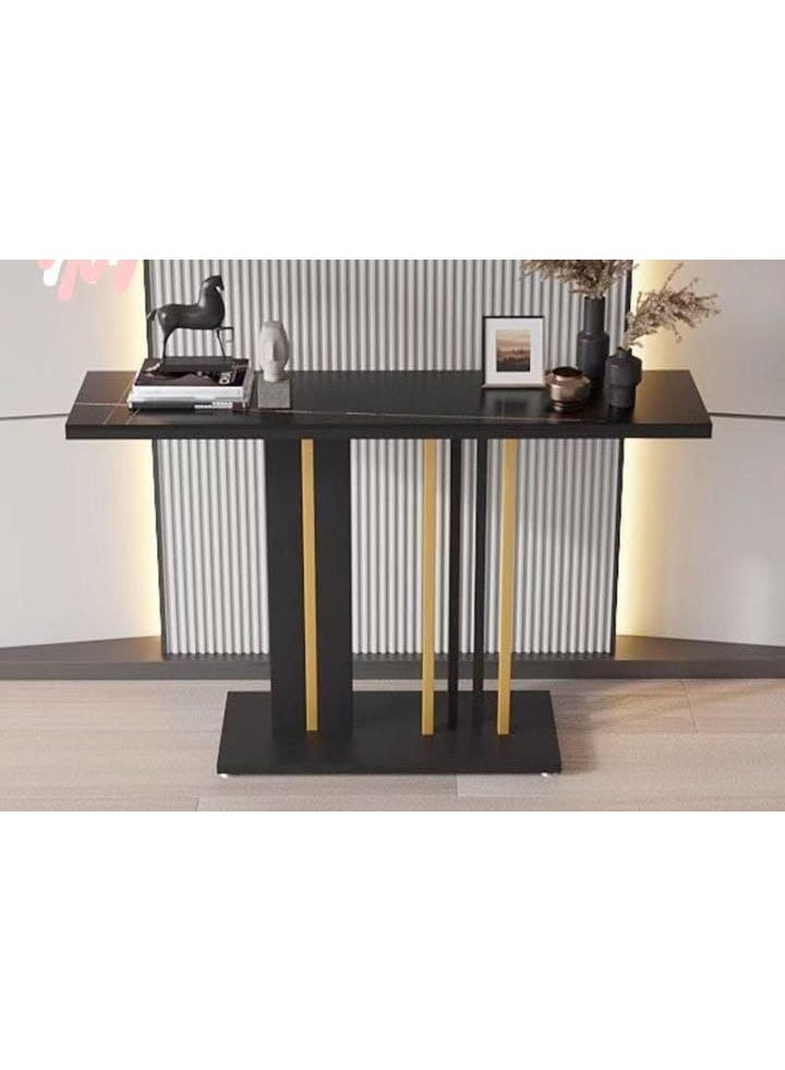 Metal and Marble Console Table Modern Style Rectangle Stain Resistant - Image 1