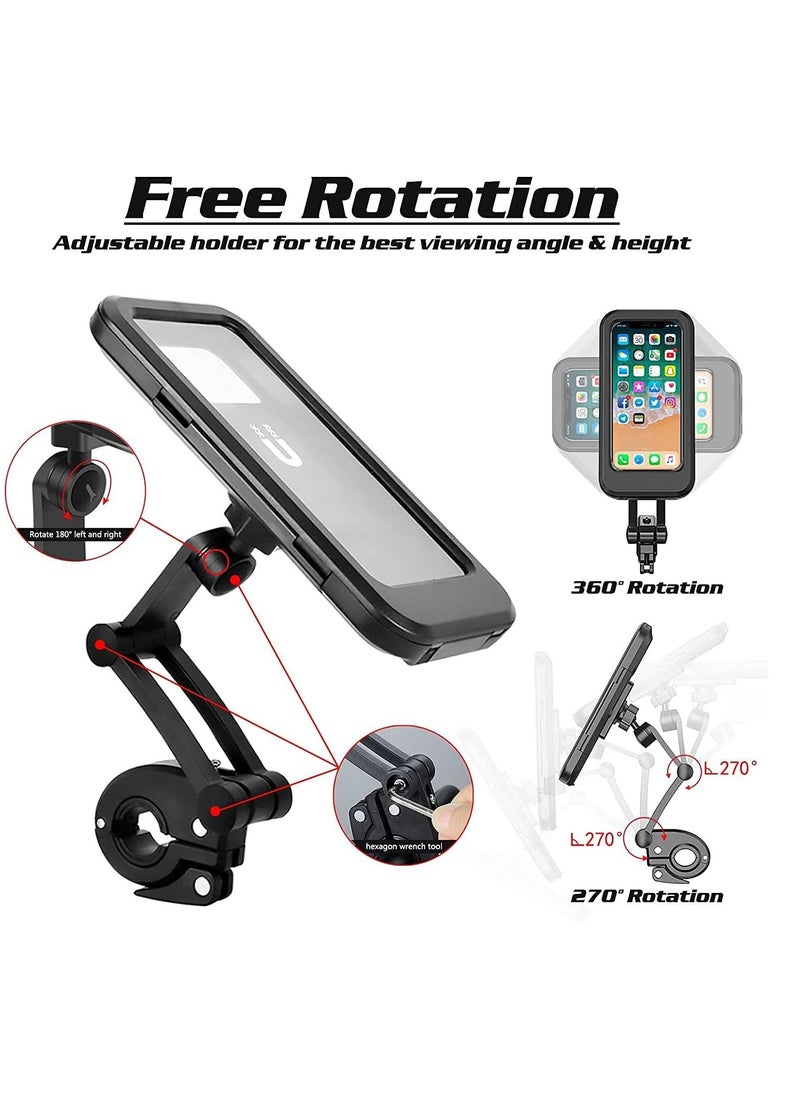 KASTWAVE Bike Phone Holder, Motorcycle Phone Mount, Motorcycle Handlebar Cell Phone Clamp, 360¡ã Adjustable Universal, Scooter Phone Clip for Phone 11 / Phone 11 Pro Max and More 4.7" - 6.8" Cellphone  - Image 4