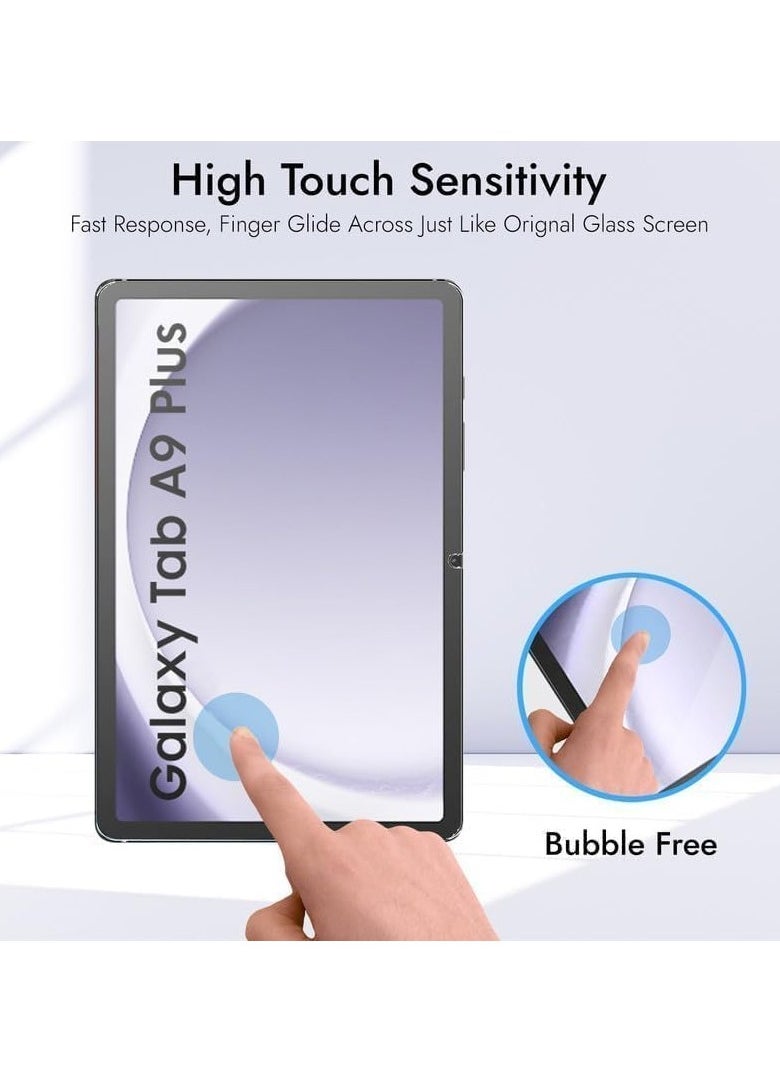 DUSALA Tempered Glass Screen Protector for Samsung Galaxy Tab A9 Plus/+ 11 inch Anti-Scratch Smudge Proof HD Clear  - Image 4