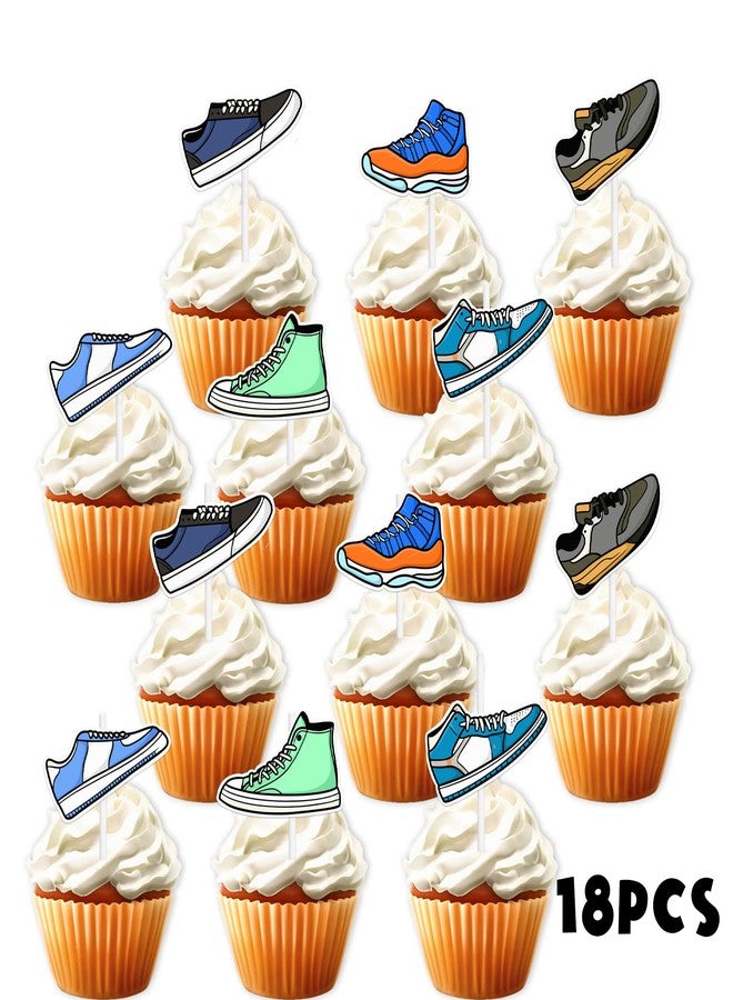LETLIMIT 18pcs Glitter Skateboard Dessert Cupcake Topper Cheer to 80s 90s Sports Shoes Theme Decor Supplies Boys Girls Happy Birthday Party Decorations - Image 3