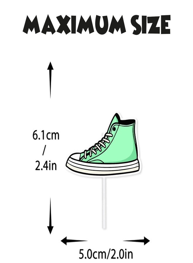 LETLIMIT 18pcs Glitter Skateboard Dessert Cupcake Topper Cheer to 80s 90s Sports Shoes Theme Decor Supplies Boys Girls Happy Birthday Party Decorations - Image 4