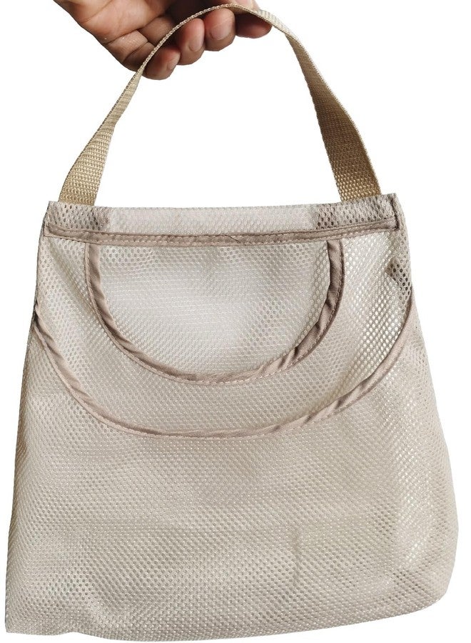 GINFH 5 Pack Hanging Mesh Onion Bags: Reusable Net Storage Produce Bags (Double Open Pocket, Beige) - Image 4