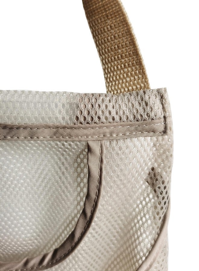 GINFH 5 Pack Hanging Mesh Onion Bags: Reusable Net Storage Produce Bags (Double Open Pocket, Beige) - Image 3