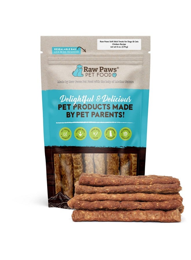 Raw Paws GrainFree Soft Stick Treats For Dogs & Cats  Chicken Recipe, 6Oz  Usa Soft Chicken Dog Treats Grain Free  Sausage Sticks For Dogs, Chicken Dog Jerky Sticks  Chewy Chicken Jerky For Dogs - Image 1