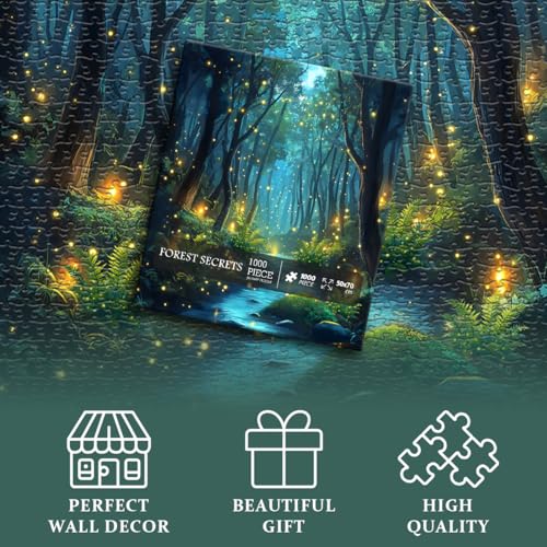 PICKFORU Impossible Puzzles for Adult 1000 Pieces, Magic Forest Fantasy Puzzle,Nature Difficult Challenging Jigsaw Puzzles - Image 5