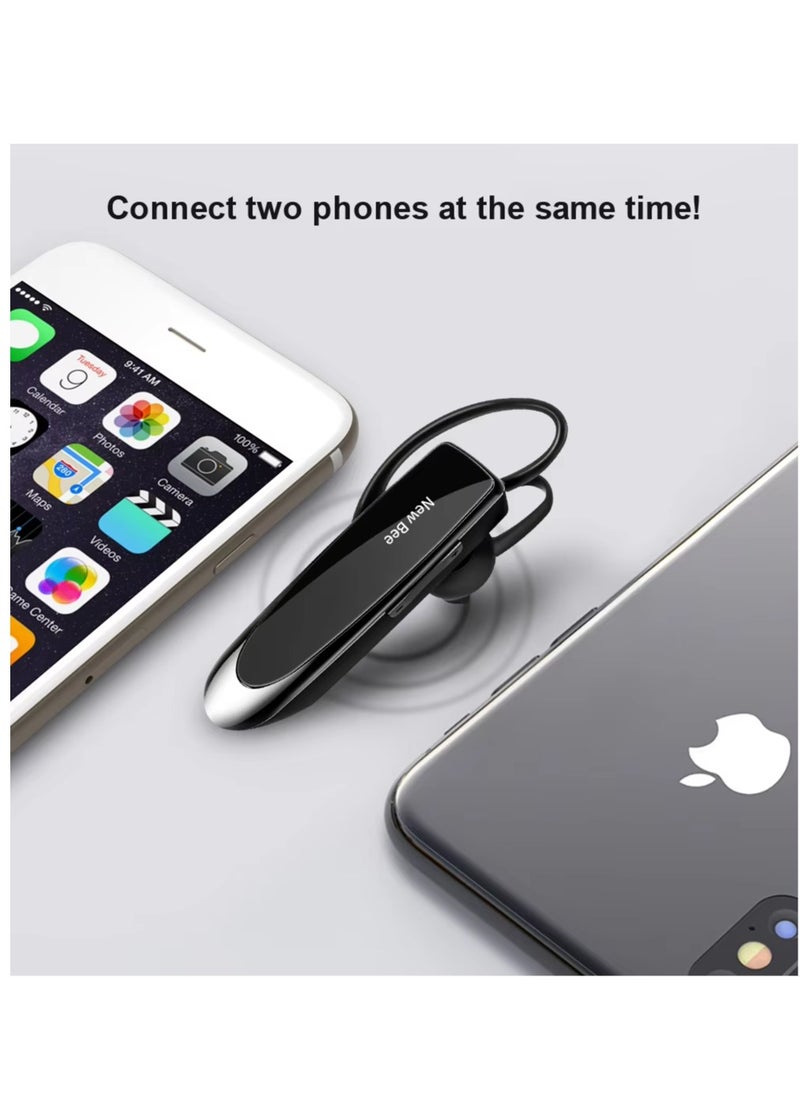 New Bee Bluetooth Earpiece V5.0 Wireless Handsfree Headset with Microphone 24 Hrs Driving Headset 60 Days Standby Time for iPhone Android Samsung Laptop Trucker Driver (Black)  - Image 4