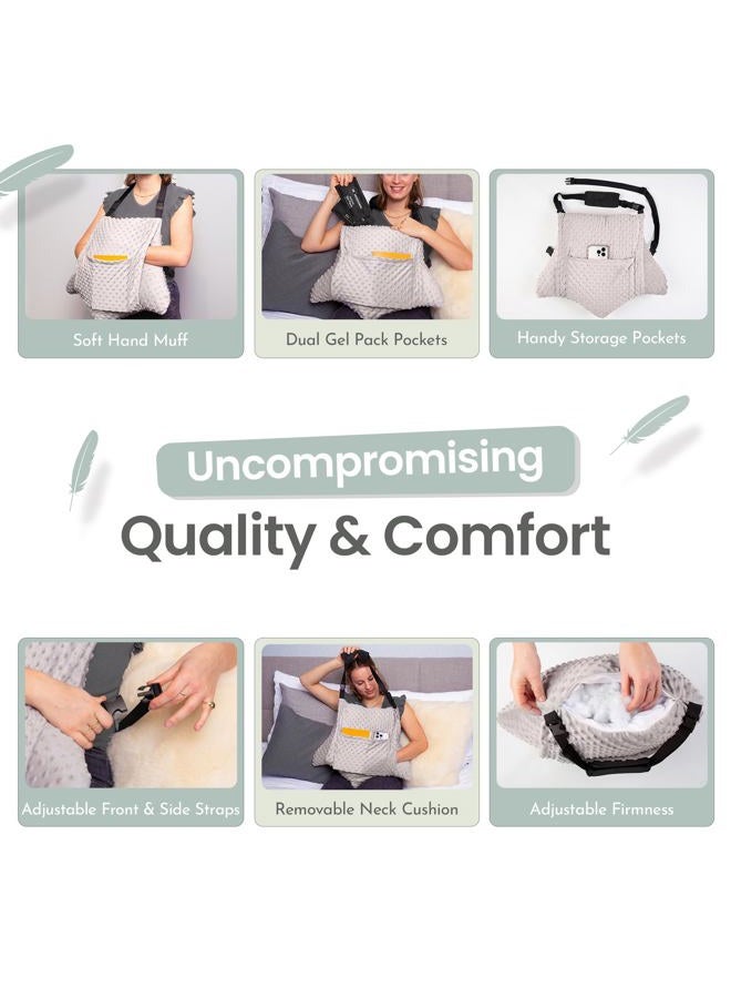 MOYOAMA 4 Pc Hysterectomy Pillow Set – Incl Seatbelt Cushion & 2 Gel Packs for Soothing Relief – After Hysterectomy Recovery Must-Haves, Post-Op C-Section Pillow Gifts, Abdominal Surgery Recovery - Image 3