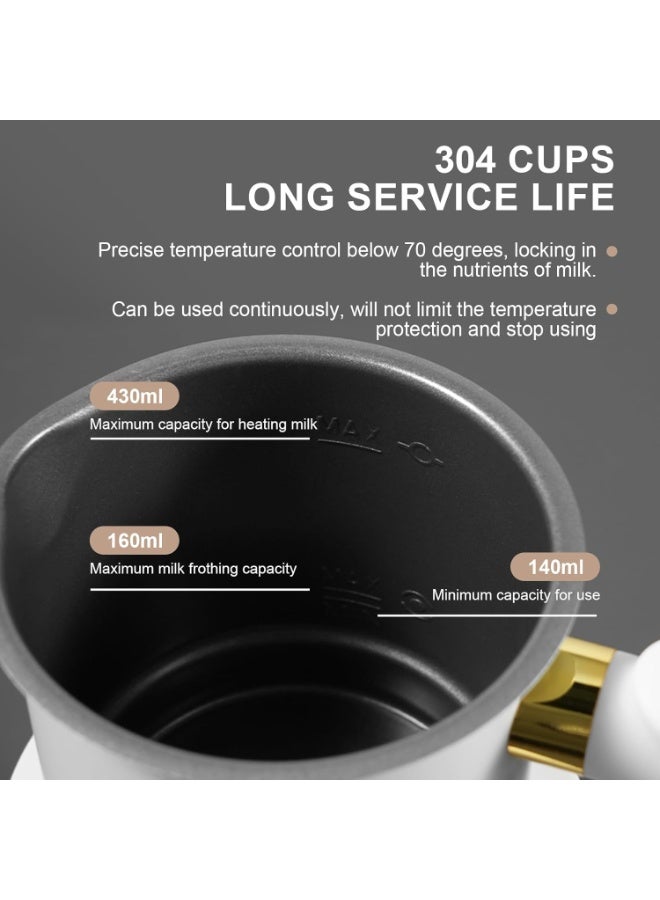 Stanew Electric Milk Frother, 4 in 1 Electric Milk Steamer, Milk Frother Can Produce 160 ML Creamy Milk Foam and 430 ml Hot Milk, Automatic Hot Chocolate, Frother Electric for Coffee Latte Cappuccino - Image 3