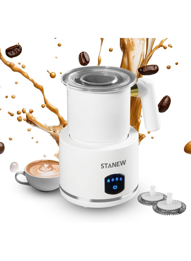 Stanew Electric Milk Frother, 4 in 1 Electric Milk Steamer, Milk Frother Can Produce 160 ML Creamy Milk Foam and 430 ml Hot Milk, Automatic Hot Chocolate, Frother Electric for Coffee Latte Cappuccino - Image 1