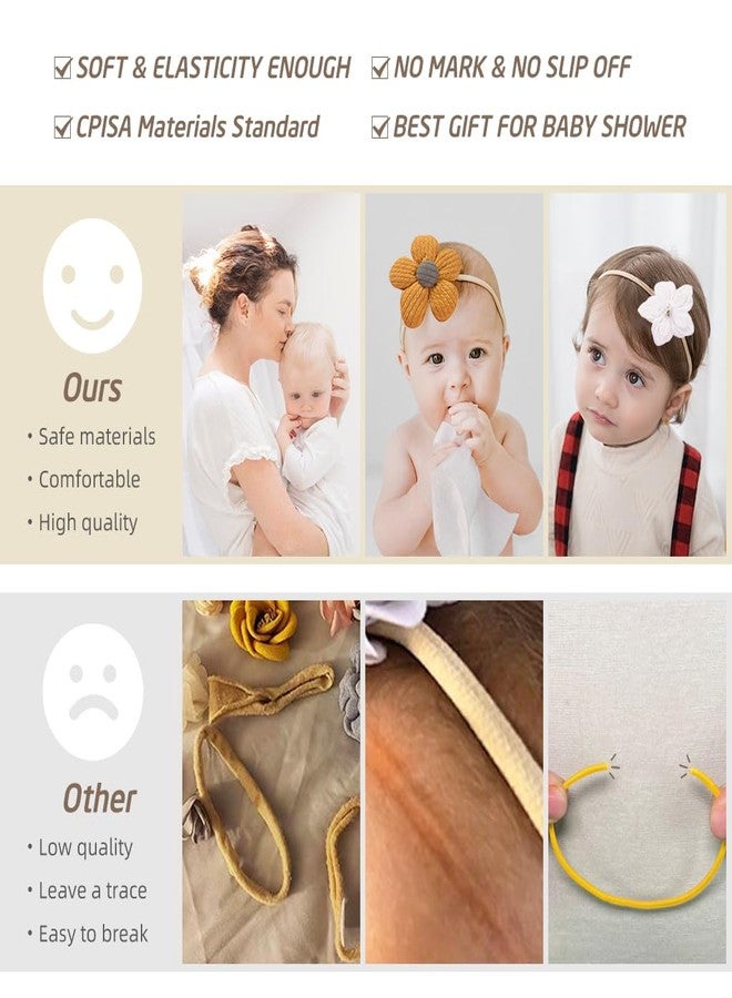 PALAY® 10Pcs Baby Hair Band Flower Headband for Baby Girl, Soft Elastic Hair Bands for Babies, Handmade Cute Floral Baby Hair Band for Baby Girls Toddler, Shower Gift for New Born Baby Girl Boy - Image 5