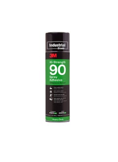 3M Hi-Strength 90 Spray Adhesive | Permanent | Bonds Laminate, Wood, Concrete, Metal, Plastic | Clear Glue | Heat Moisture Resistant Strong Versatile Adhesive with Adjustable Nozzle 17.6 fl. oz.
