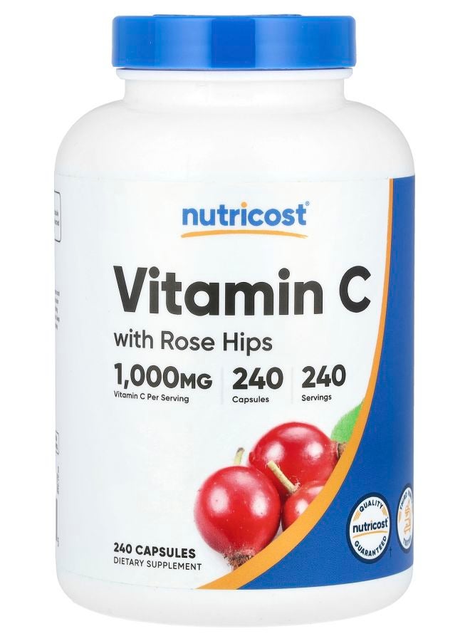 Nutricost Vitamin C with Rose Hips 1000 mg 240 Capsules