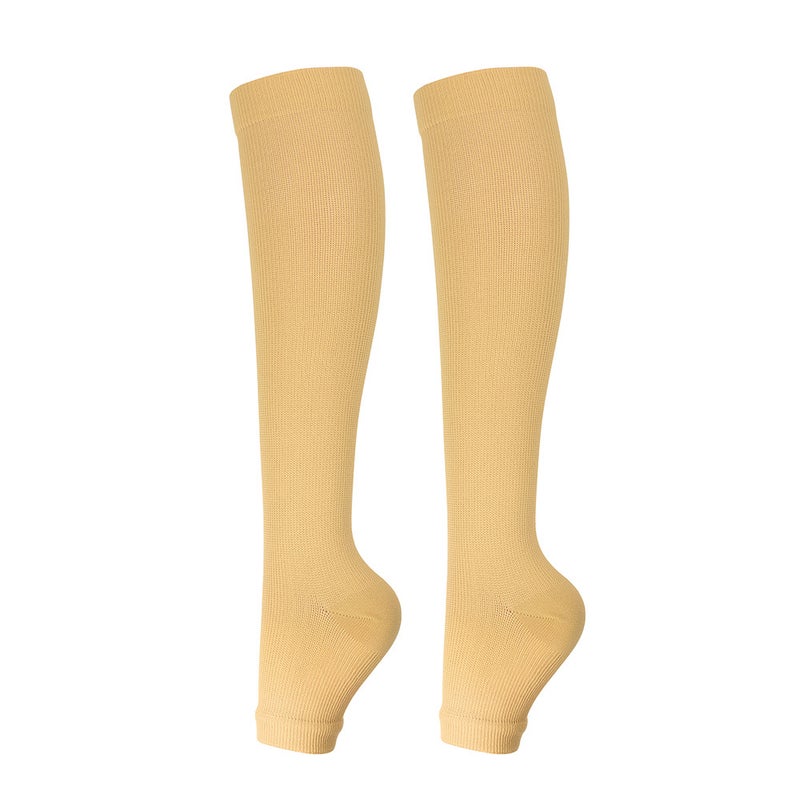 Solid Color Compression Socks for Nurses Flat feet skin color 
