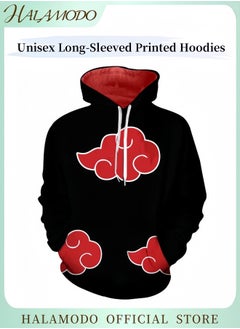 HALAMODO Unisex Hoodie with Pop Anime Theme Long-Sleeved Printed Tops Casual Sweatshirts Soft Sportswear Fashion Youth Pullovers with Drawstrings and Large Pockets for Daily Wear  - Image 1
