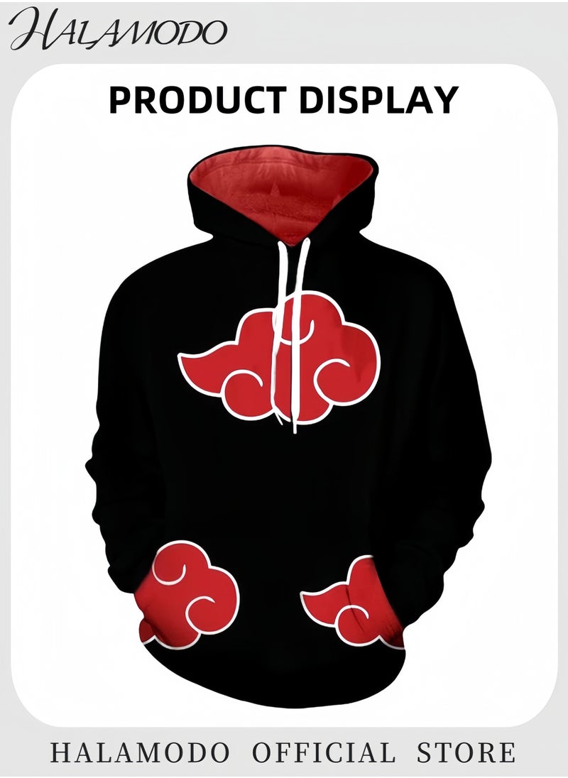HALAMODO - Unisex Hoodie with Pop Anime Theme Long-Sleeved Printed Tops Casual Sweatshirts Soft Sportswear Fashion Youth Pullovers with Drawstrings and Large Pockets for Daily Wear - Image 1