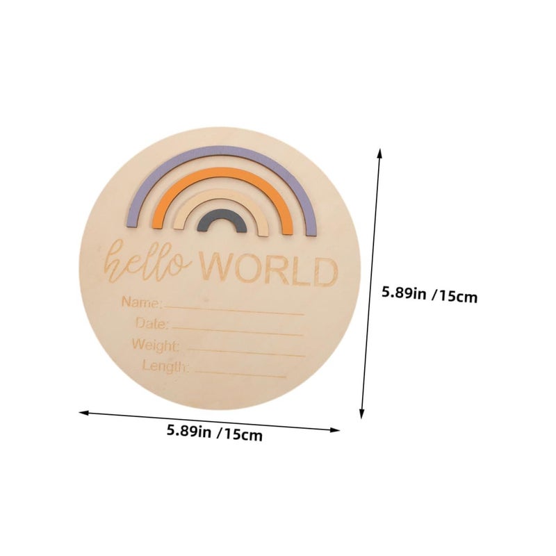 Wooden Monthly Milestone Cards 2pcs Newborn Unisex Growth Marker Photo Props Safe Lightweight - Image 3
