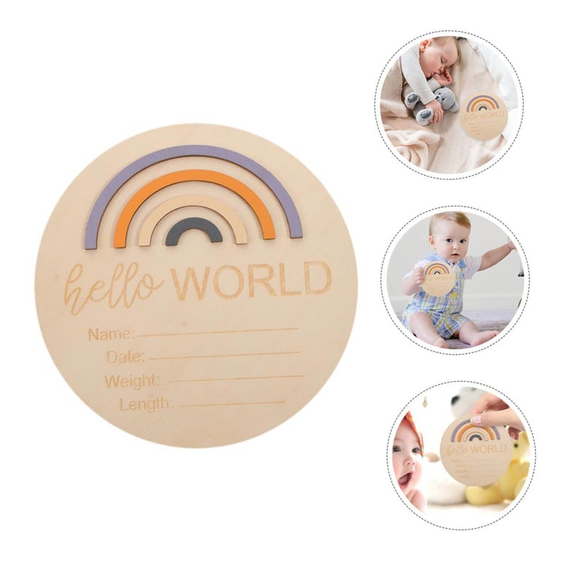 Wooden Monthly Milestone Cards 2pcs Newborn Unisex Growth Marker Photo Props Safe Lightweight - Image 5