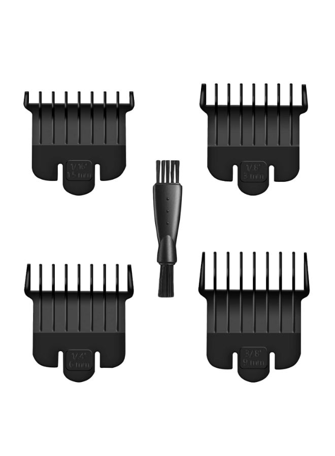 CR8GR8 4 Pack Clipper Guards for Andis T Outliner 116 18 14 38 Guards Guides Snapon Blade Attachment Combs Set with Brush for Hair Clippers Model 0471004521 Black - Image 2