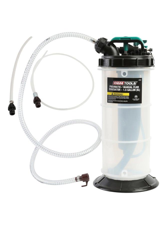 OEMTOOLS 24937 Pneumatic/Manual Fluid Extractor, 1.5 Gallon (6L) Oil Extractor Pump, For Coolant, Transmission, and Power Steering Fluid, 2 Dipstick Adapters, 5ft Hose - Image 1