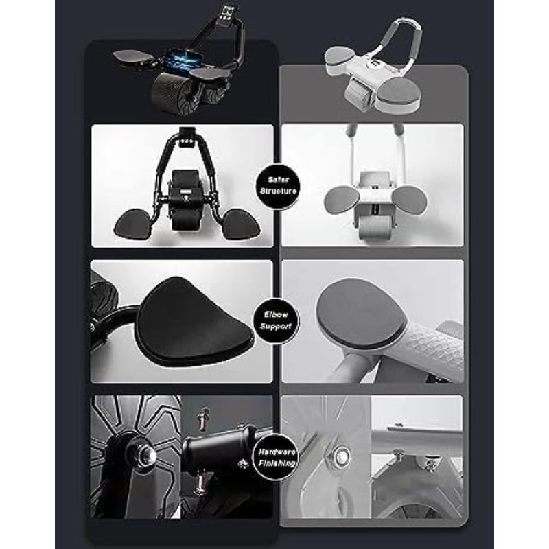 Abdominal exercise machine for home gym use, made of durable ABS plastic and stainless steel, black color with ergonomic non-slip grip, featuring automatic rebound for controlled core training and enhanced safety during abs workouts. - Image 3
