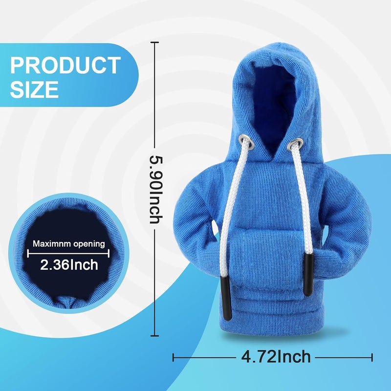 Gear Shift Hoodie, Upgraded Universal Hoodie Car Gear Shift Cover, Funny Shifter Hoodie, 5.9 Inch Car Shifter Stick Protector Decoration(Black/Blue) - Image 2