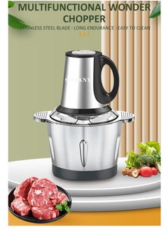 3L Stainless Steel Meat Grinder，Electric Food Chopper and Vegetable slicer, Food Processor for Meat Vegetables Onion Ginger Garlic Mincer Blender,  4 Sharp Blades, 3 Speeds, 800W, Silver - pzsku/Z4AD002ACD346FF715540Z/45/_/1724392751/36fbc34a-45bb-412f-9533-3a4eb38c04a6