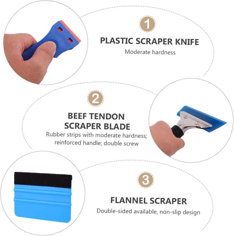 11pcs Car Window Tint Tool Kit Professional Vinyl Stickers Set Squeegee Film Cutter Knives for Easy Installation of Auto Tinting and Carbon Foil Film - Image 4